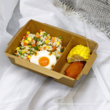 disposable takeaway recycle kraft paper lunch box food box packaging